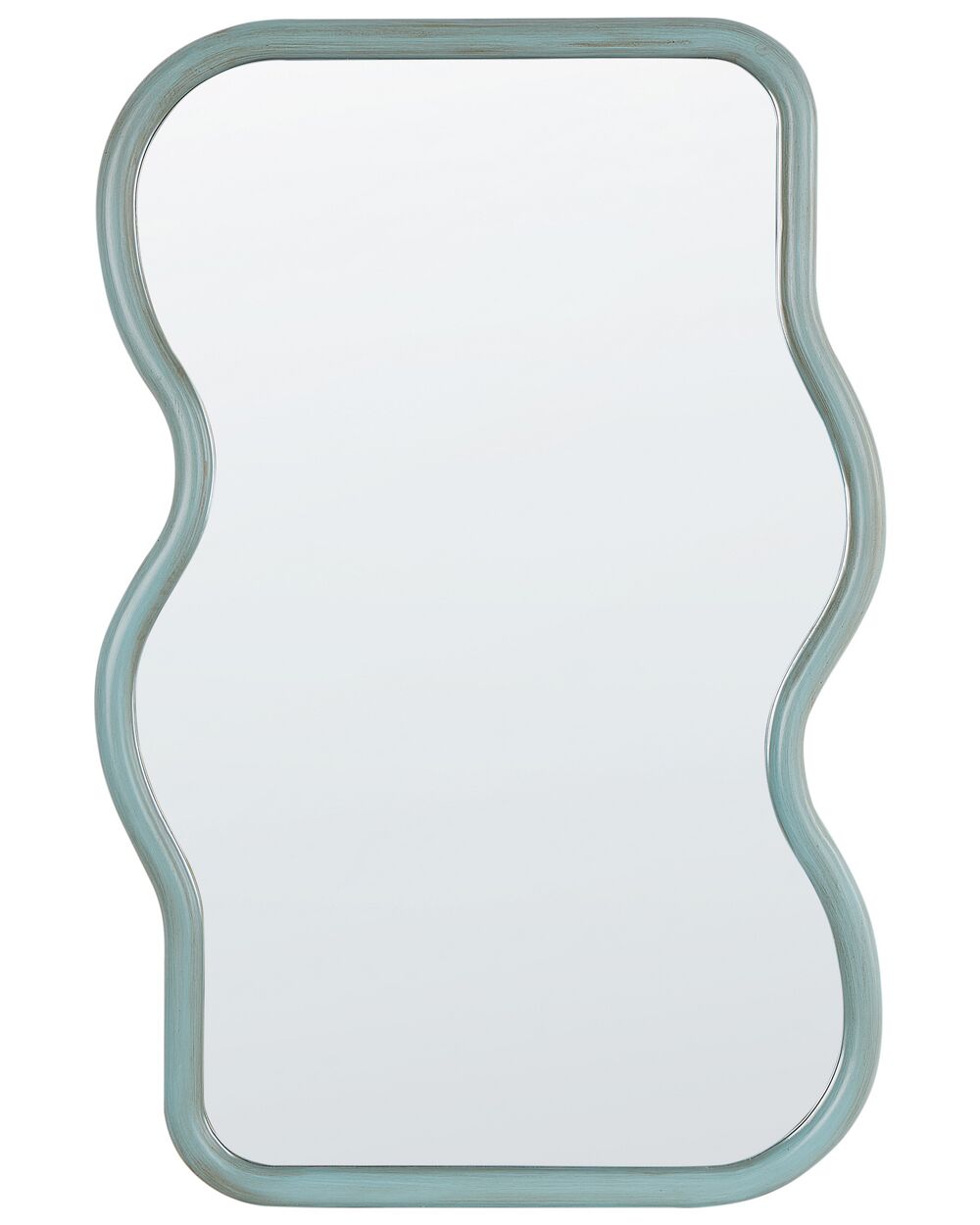 Wall Mirror RONNET 60 cm 90 cm Paulownia Wood Light Blue