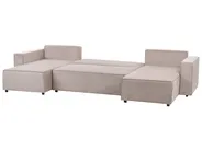 U-förmiges Schlafsofa 4-Sitzer VATNE mit Stauraum Stoff Taupe_950513