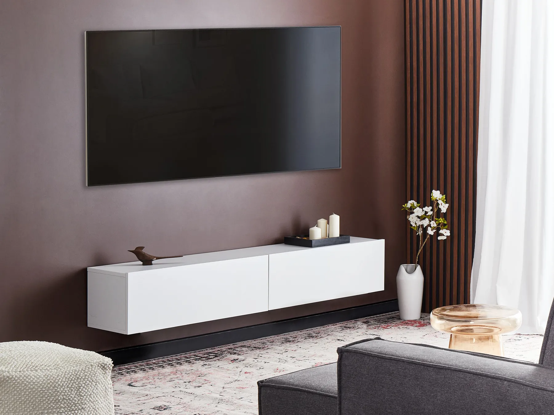 Wandmontierter TV-Schrank GLADSTONE Weiß_973528