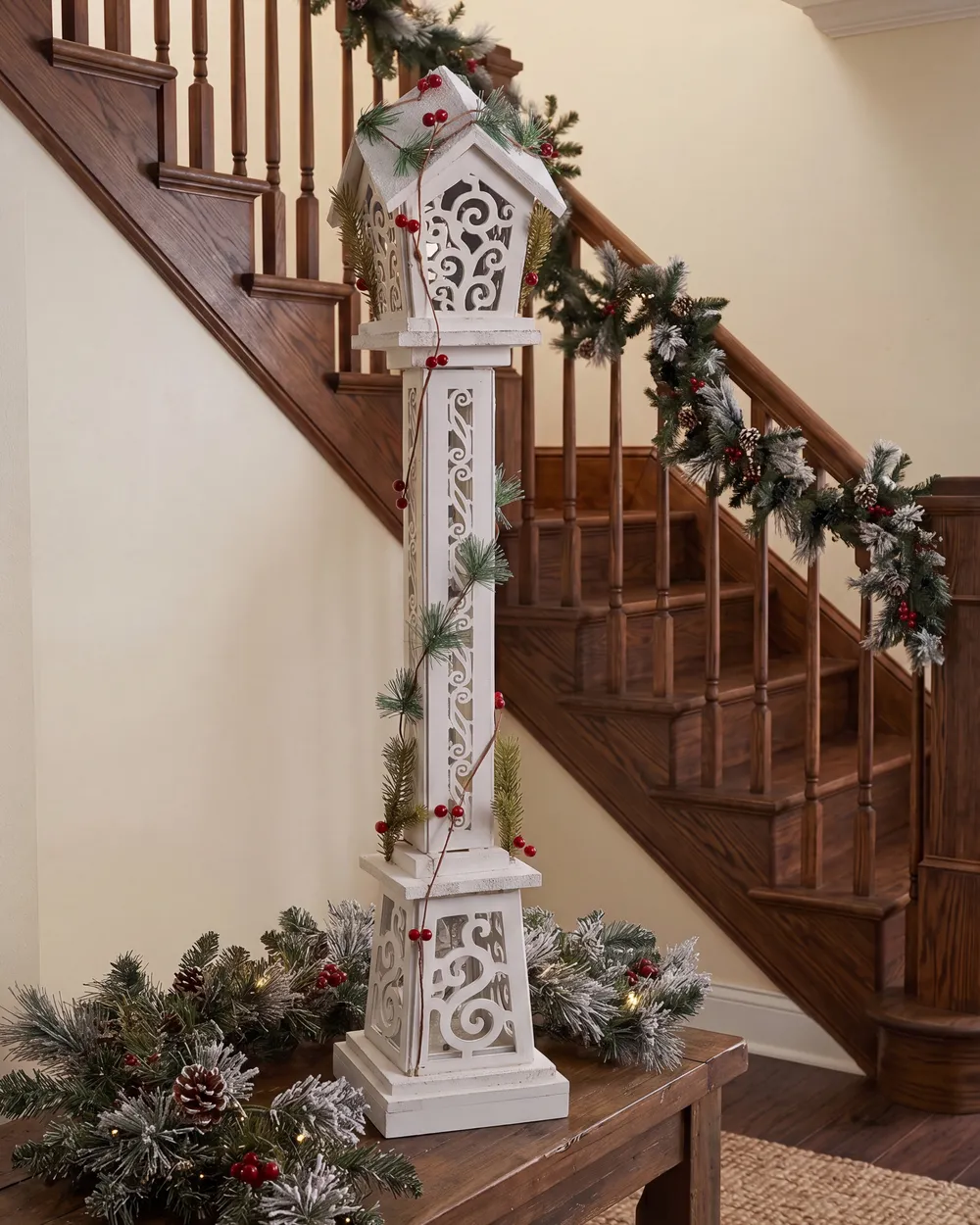 Weihnachtsdekoration LED LUMMENE 80 cm Pollerleuchte Weiß_1028024