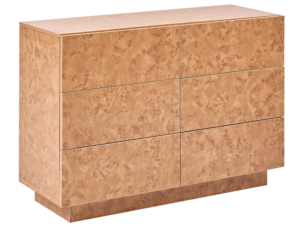 Kommode mit 6 Schubladen WOODEND Wurzelholz Optik