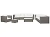 Lounge Set mit Tisch 8-Sitzer MAESTRO modular Polyrattan Taupe