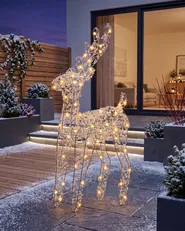 Gartendekoration LED OLDENOR 70 cm Rentier Silber_1015720