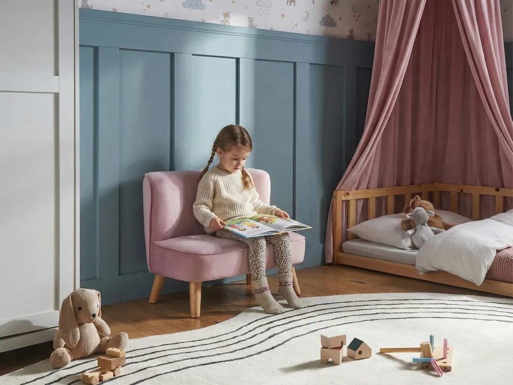 Kindersofa RISBY Samtstoff Rosa_1055717