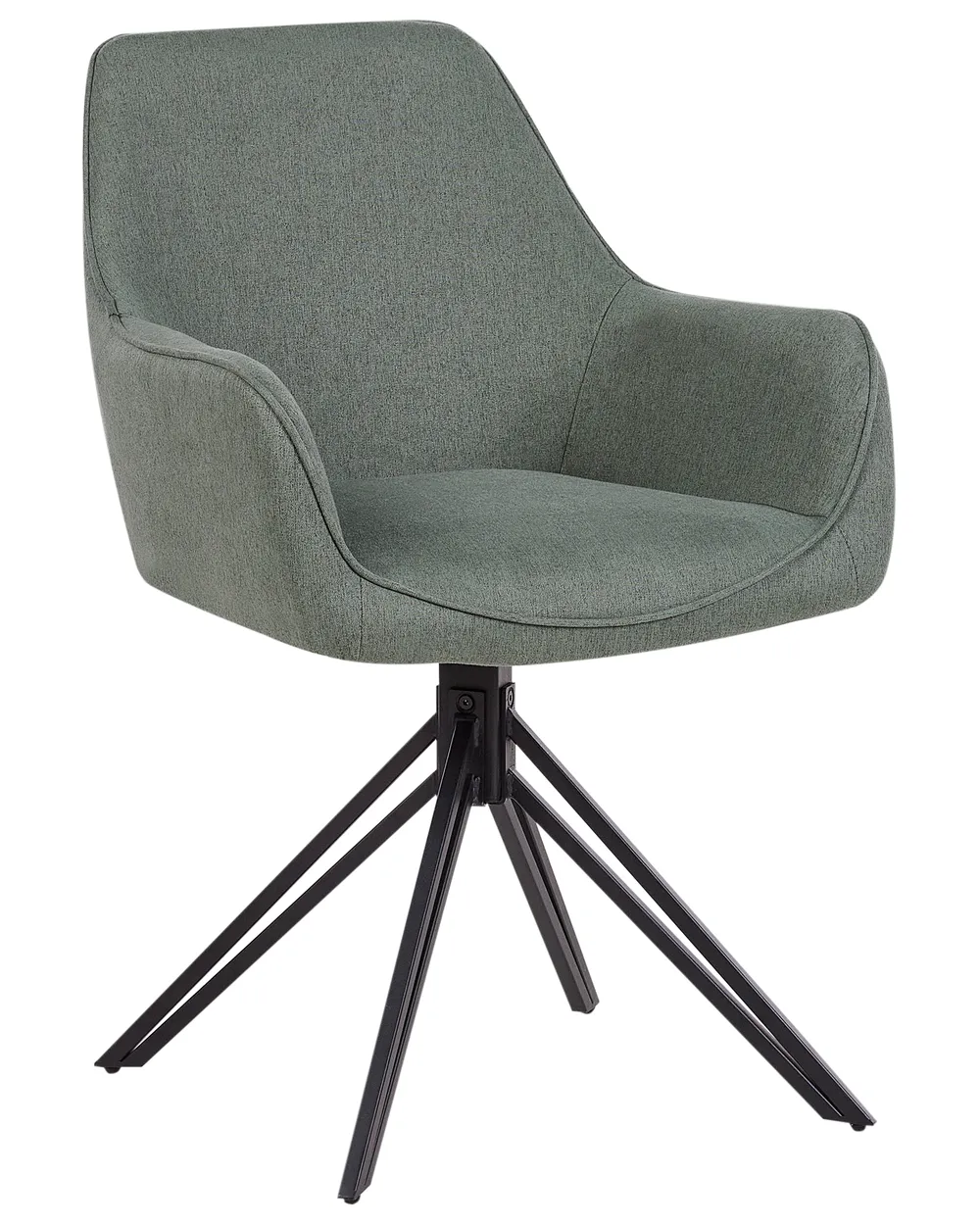 Set of 2 Dining Chairs Swivel JODAR Fabric Green_945261
