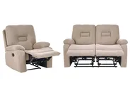 Sofa Set manuell verstellbar 3-Sitzer BERGEN Stoff Taupe_1107165