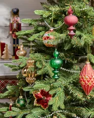 Weihnachtskugel 70er Set TWINKLE Glas Rot / Grün_1027880