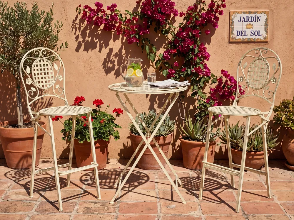 Garten Bartisch BIVIO 60 cm 60 cm Metall Hellgrün_1102372