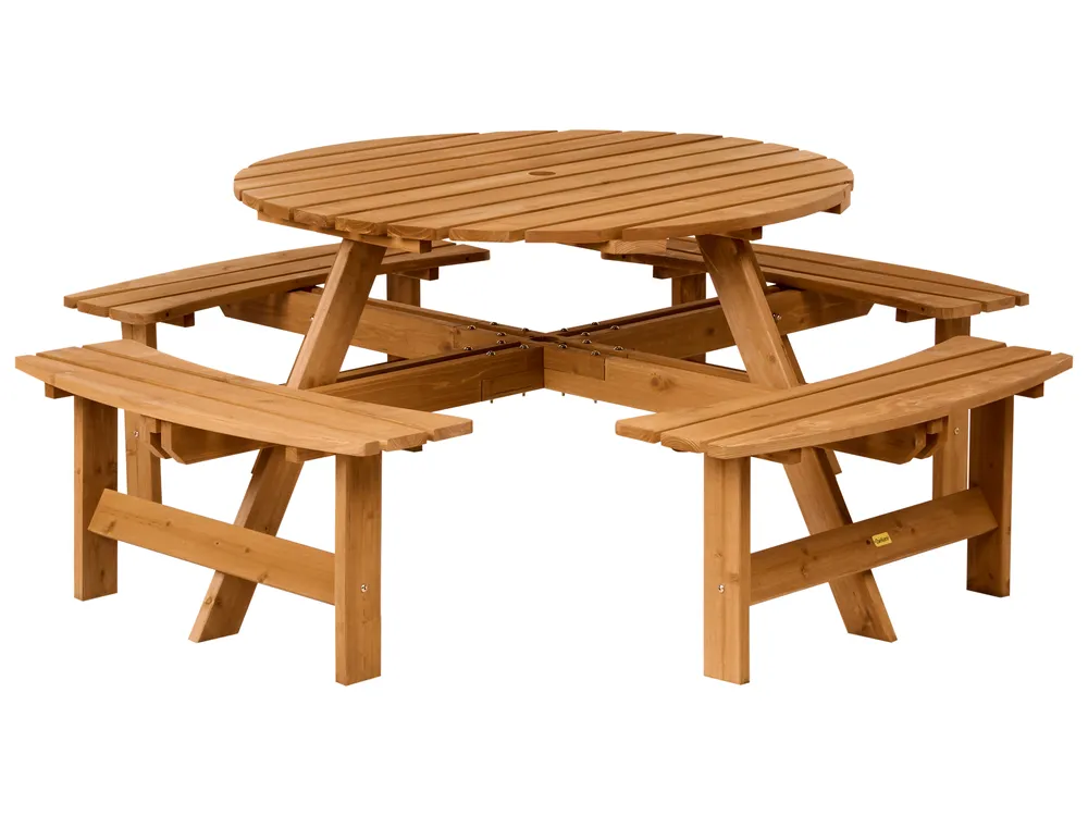 Picknicktisch mit Bänken CAPARCOTTA Tannenholz Hellbraun