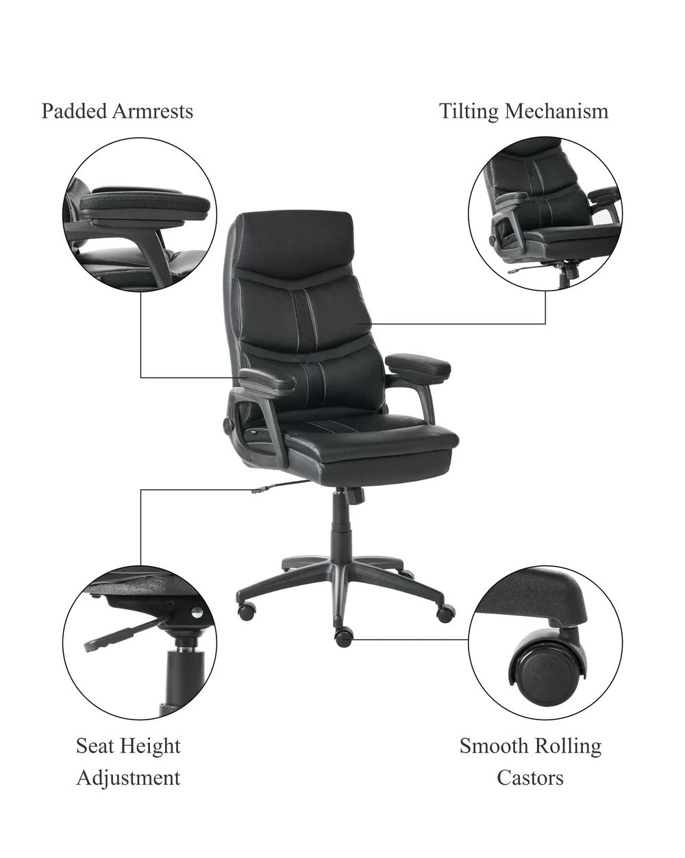 Executive Chair RULER Faux Leather Black_995311