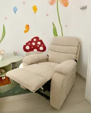 Electric Recliner Chair RISE with Footrest Fabric Beige_1063552