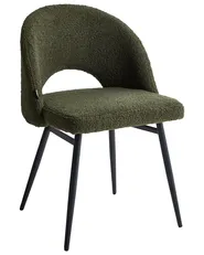 Set of 2 Dining Chairs ONAGA Boucle Dark Green_967162