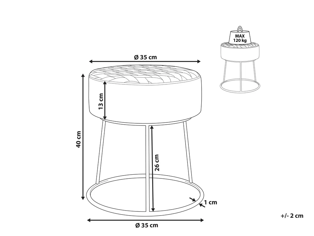 Hocker DELCO Samtstoff Cremeweiß_1032775