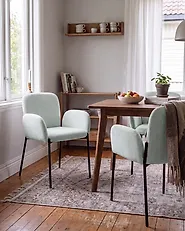 Set of 2 Dining Chairs ALBEE Fabric Mint Green_1175054