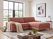 Corner Sofa MALOY Fabric Light Red Left Hand_1185417