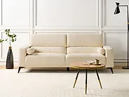 Sofa 3-Sitzer ANGE Bouclé Cremeweiß_1183530