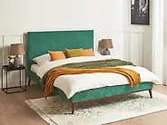 Bett mit Lattenrost Samtstoff BAYONNE 160 x 200 cm Dunkelgrün_1182825