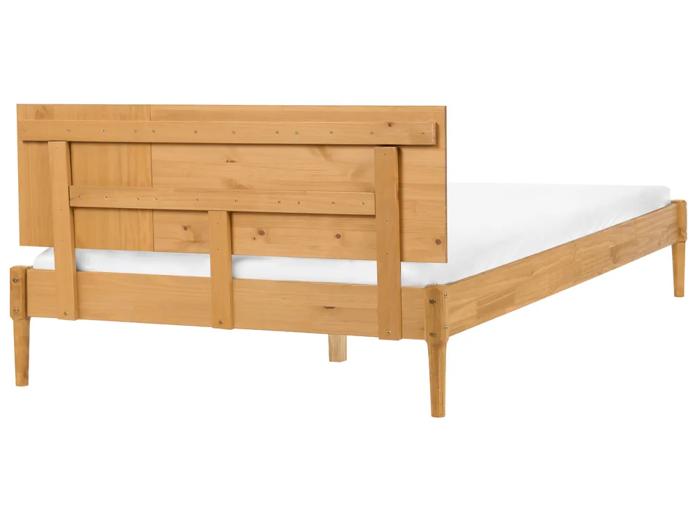 Bett mit Lattenrost Kiefernholz FLAVIGNAC 140 x 200 cm Hellbraun_1118344