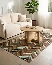Teppich AMASYA Braun 80 x 150 cm Echtleder_1175021