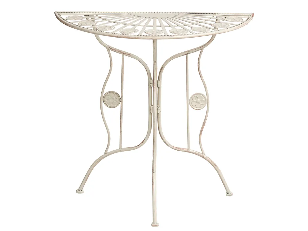 Outdoor Bistrotisch COGGIA 80 cm 37 cm Metall Hellbeige_1002626