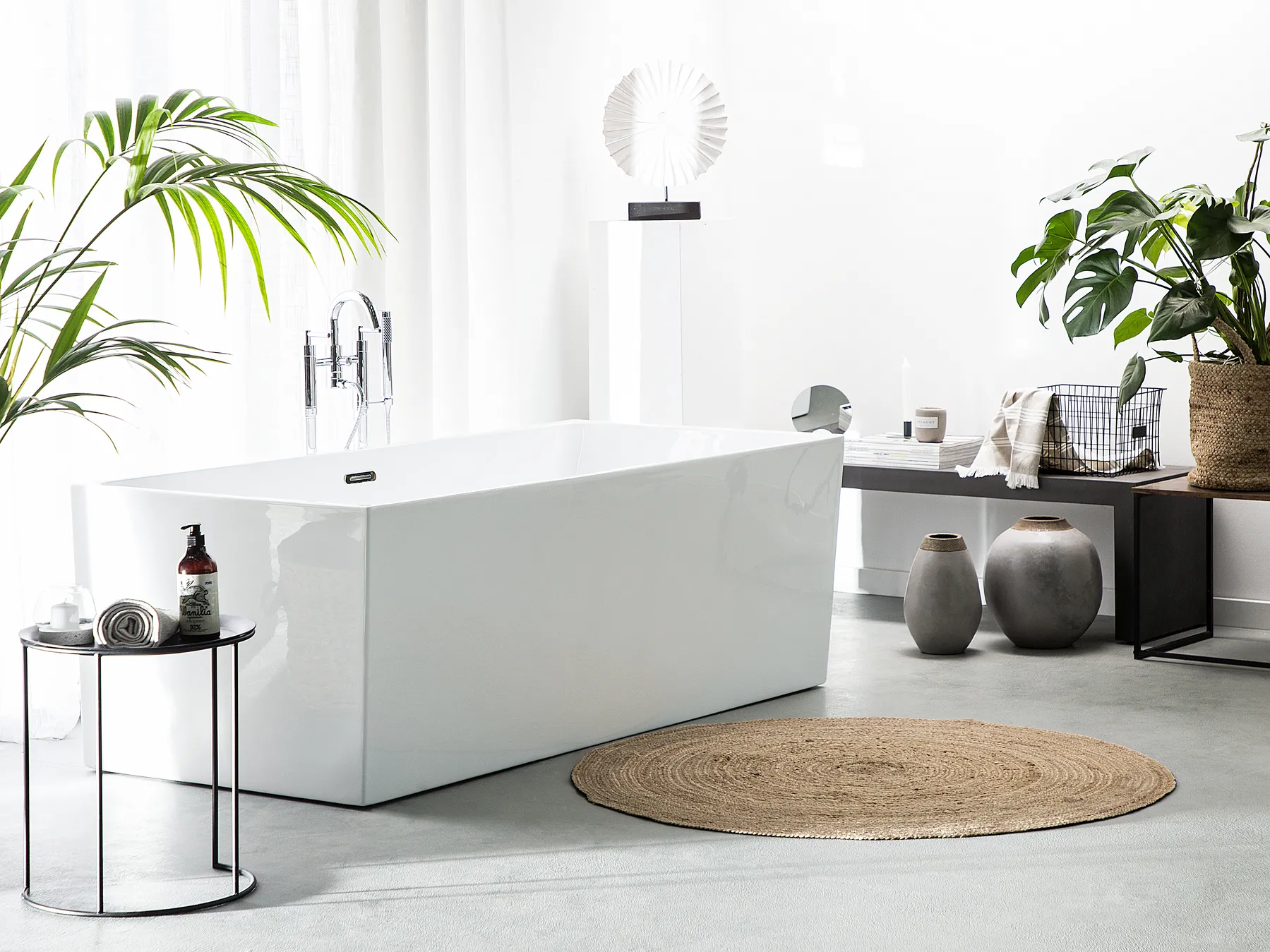 Freistehende Badewanne RIOS 170 x 80 cm Weiß_755546