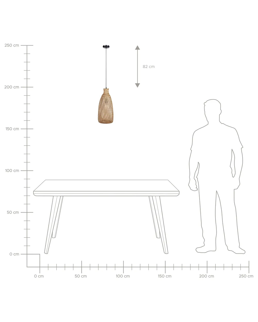Pendant Lamp LWELA Bamboo Wood Natural_827291