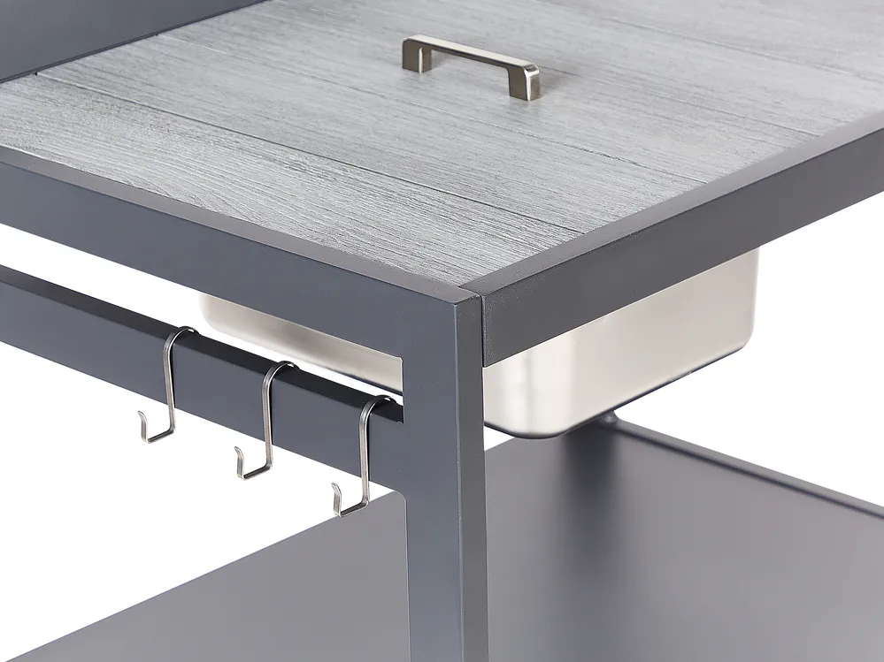 Outdoor Kitchen Set with Sink ORTISEI Graphite Grey Metal_934834