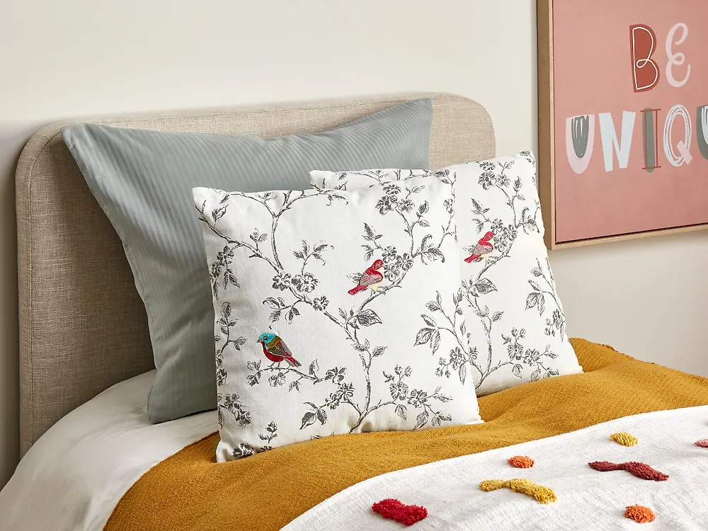 Throw Cushion DILLENIA 45 x 45 cm Cotton White_1183771
