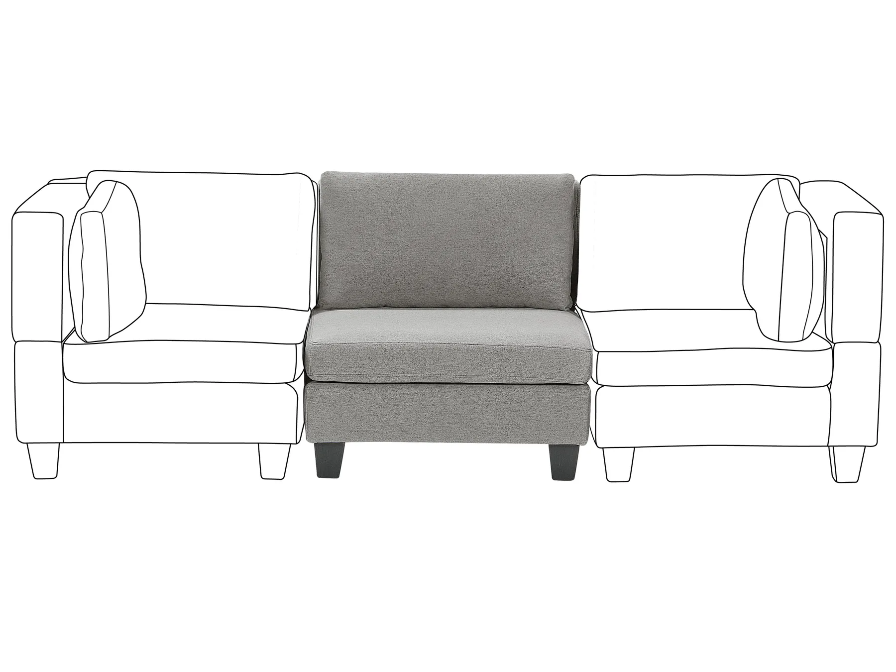1-Seat Section UNSTAD Fabric Light Grey_936987