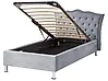 Bett mit Stauraum METZ Samtstoff Grau 90 x 200 cm