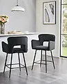 Set mit 2 Barstühlen SANILAC Samtstoff Schwarz