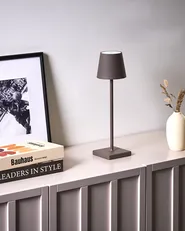 Wireless LED Table Lamp BACEIRO with Dimmer Metal Brown_1041971