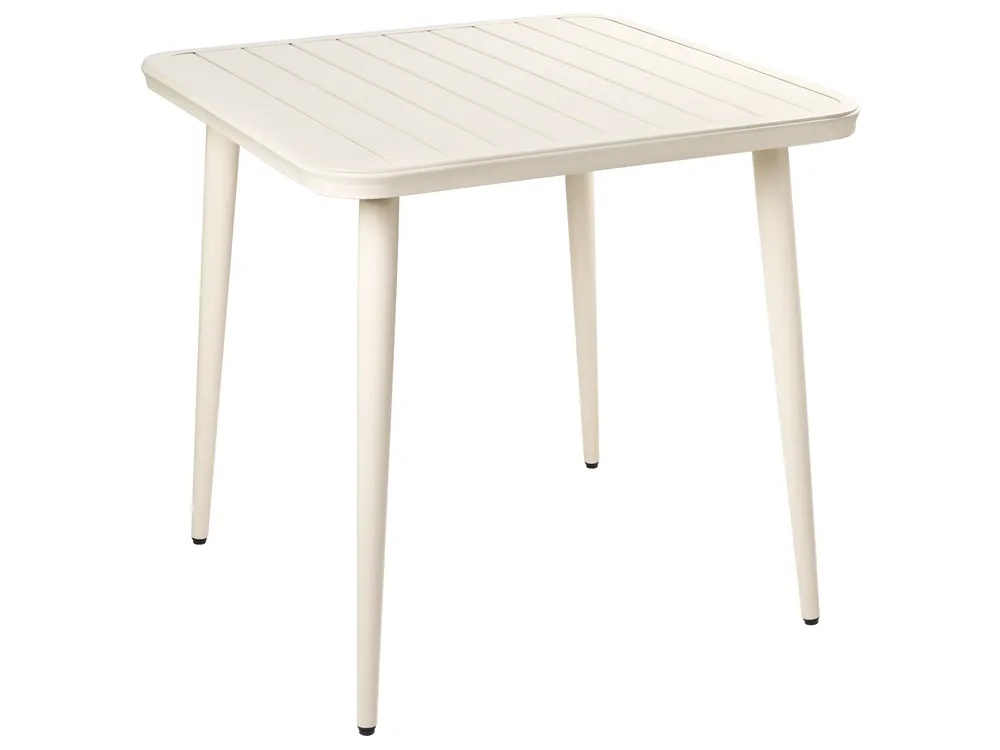 Gartentisch NATURNO 80 cm 80 cm Metall Hellbeige