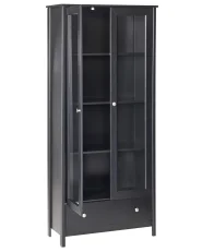 Vitrine mit Glastüren NORNALUP 80 cm Schwarz_949974