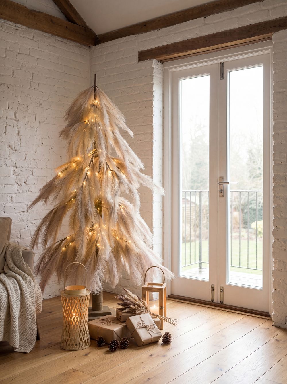 Outdoor Decoration LED BIFROST 123 cm Christmas Tree Beige