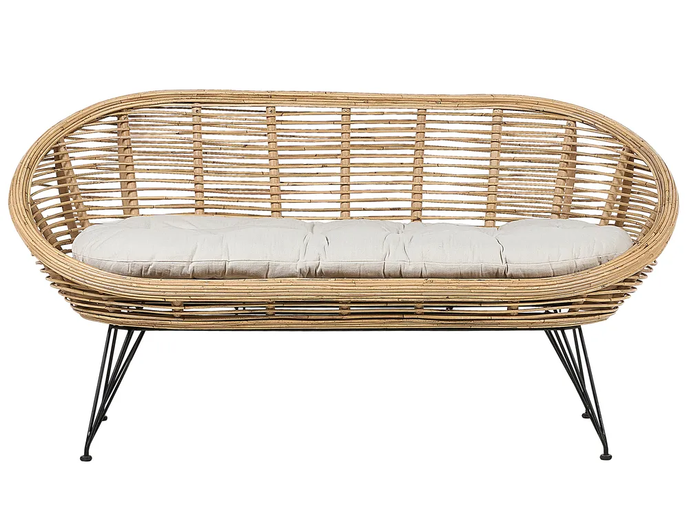 Gartensofa 2-Sitzer MARATEA Rattan Naturfarben_878402