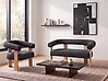 Sofa Set ILBRO Bouclé Schwarz / Hellbraun