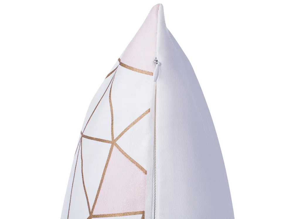 Dekokissen 2er Set CLARKIA 45 x 45 cm Baumwolle Rosa Geometrisches Muster_769272