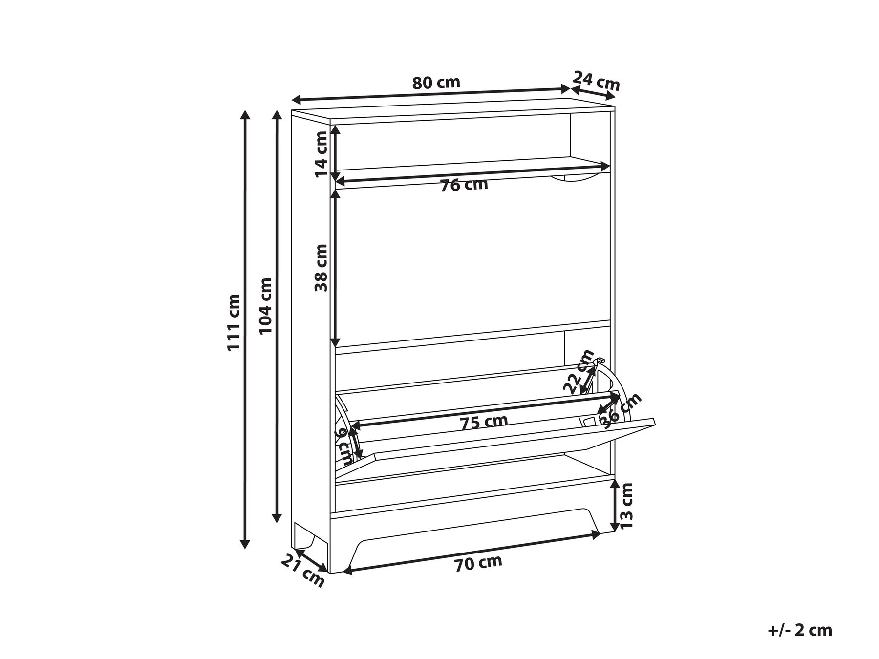 Shoe Storage Cabinet GATTON Light Brown_1014880