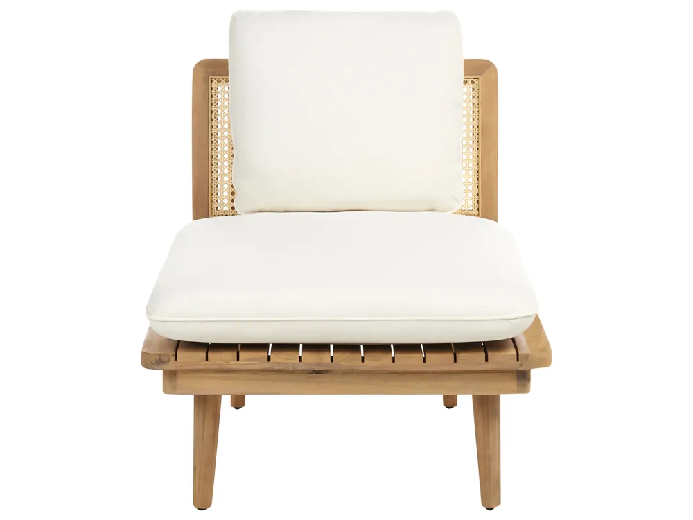 Lounge Set mit Tisch 4-Sitzer ACCADIA zertifiziertes Akazienholz Hellbeige_952774