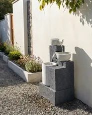 Gartenbrunnen LED NAGAMI Grau_1059546