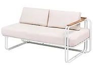 Garden Lounge Set with Table and Ottoman 3 Seater CAMEROTA  Metal White_1159149