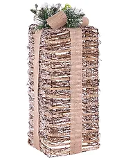 Weihnachtsdekoration 3er Set LED VALKAMA 54/45/30 cm Weihnachtsgeschenke Braun_1179484