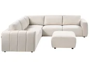 Modul Ecksofa 5-Sitzer KIVVIK mit Ottomane Bouclé Cremeweiß rechtsseitig_1045757