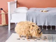 Animal Stool WOOLLY Rhino Faux Fur Beige_750901