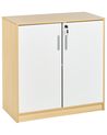 Büroschrank ZEHNA Hellbraun / Weiß