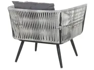 Lounge Set mit Tisch 4-Sitzer RAGUSA Polyrattan Grau_718429