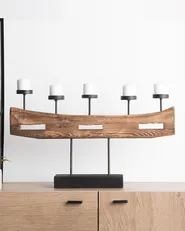 Kerzenständer GUATEMALA 36 cm Kiefernholz Braun_744742