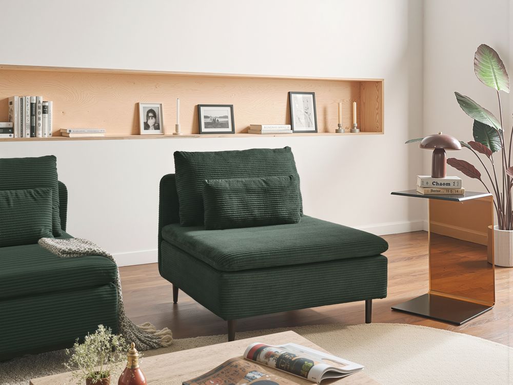 1-Seat Section EGERIS Corduroy Dark Green