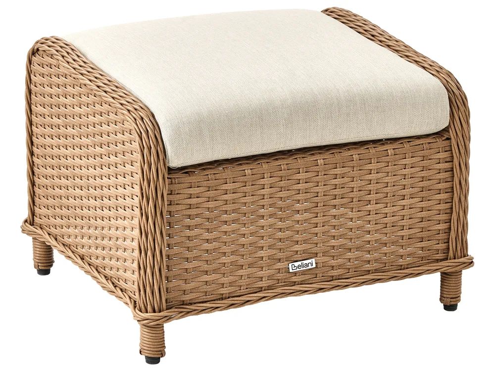 Lounge Set mit Tisch und Ottomane 2-Sitzer PONZA Polyrattan Braun_984555